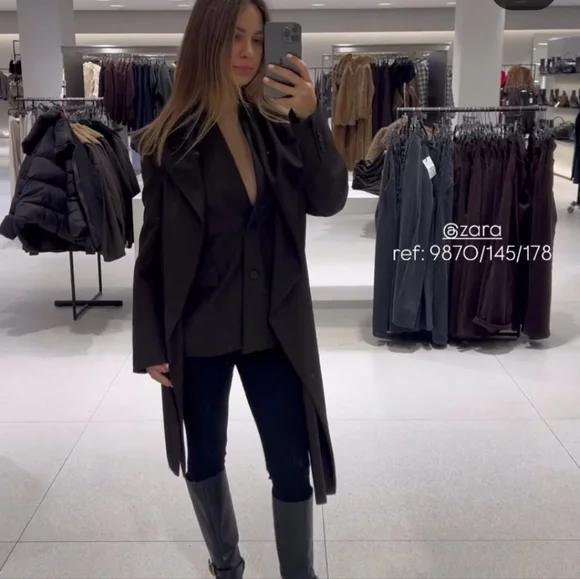 Zara ZW COLLECTION LIMITED EDITION PINSTRIPE BLAZER WITH SC - Picture 13 of 14